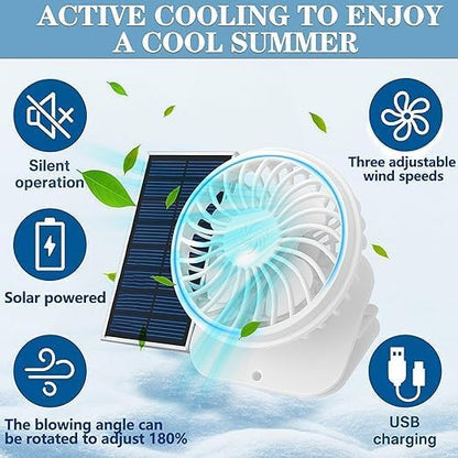 Outdoor Visor Hat with Solar Fan Solar Powered USB Charging