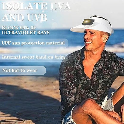 Outdoor Visor Hat with Solar Fan Solar Powered USB Charging